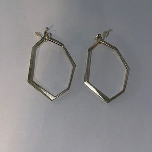 Kendra Scott Gold Geometric Hexagon Hoop Earrings